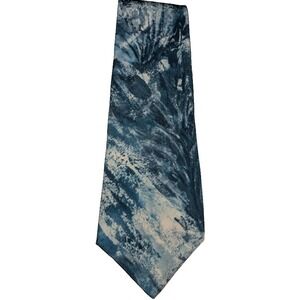 Hunter Haig Men's Necktie Green Blue Polyester Classic Textured Pattern